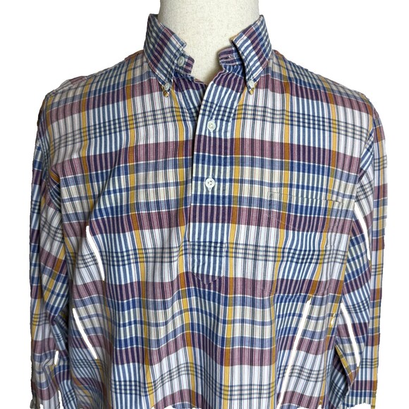 Ralph Lauren Other - UNIQUE VINTAGE Ralph Lauren Men's Sz L Plaid 3 Button Pullover Dress Shirt